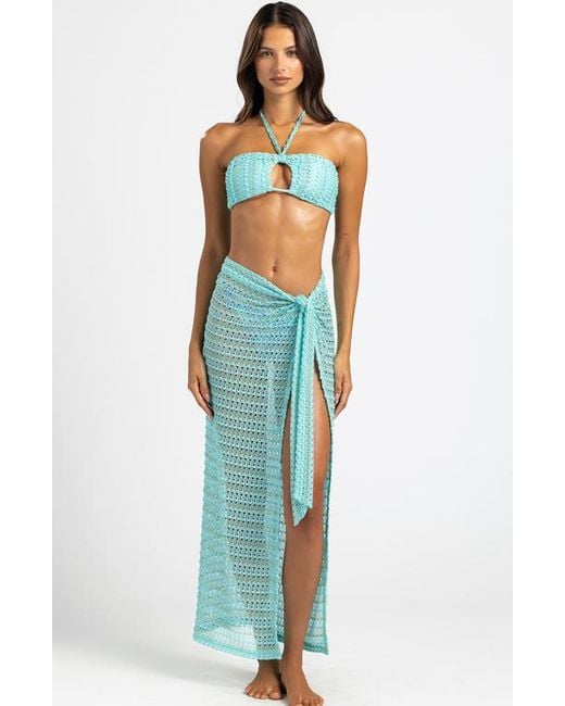 Beach Bunny Swimwear Blue Camden Wrap Top