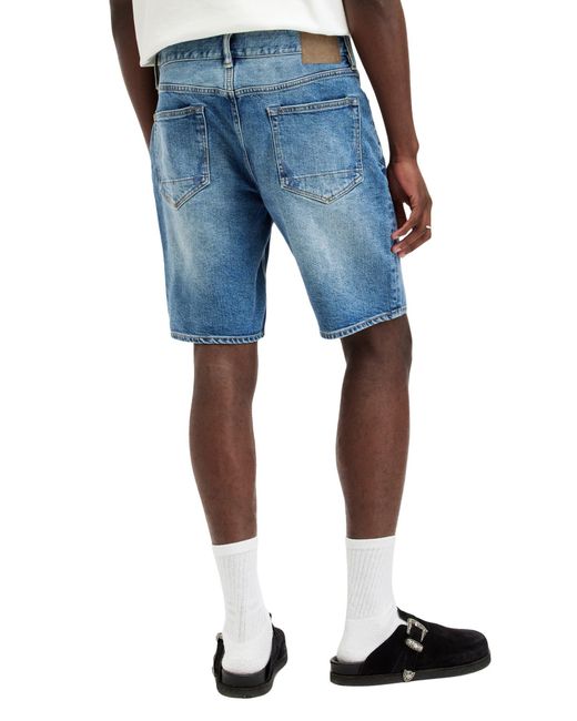 AllSaints Blue Switch Denim Shorts for men