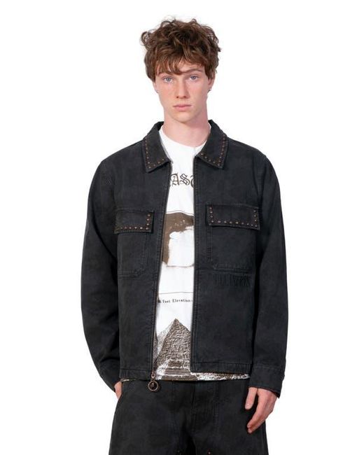 Pleasures Black Studded Denim Jacket for men