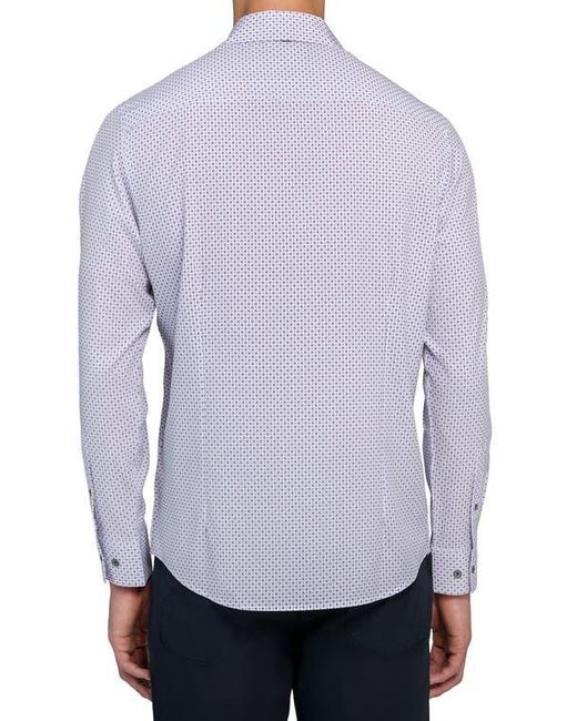 W.r.k. Purple Slim Fit Neat Medallion Print Performance Button-Up Shirt for men