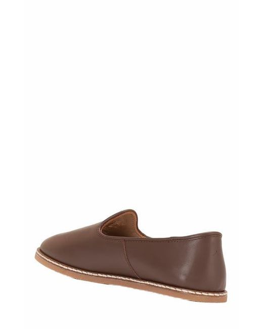 Epilogue Shoes Brown Dalya Leather Slip On Flats