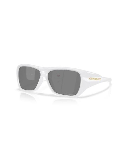 Oakley Gray 60Mm Prizm Rectangular Sunglasses for men