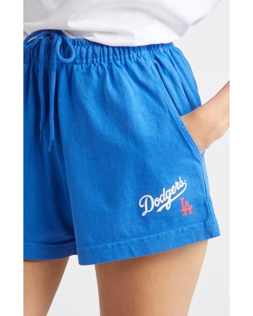 Sporty & Rich Blue Dodgers Serif Disco Graphic Sweat Shorts