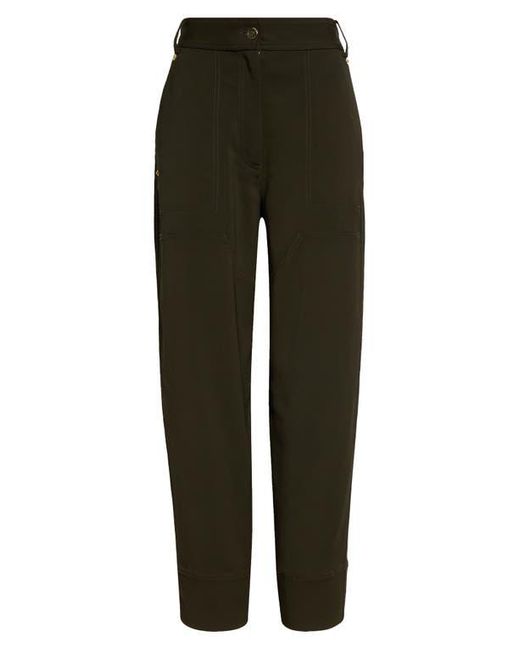St. John Black Stretch Twill Tapered Ankle Pants
