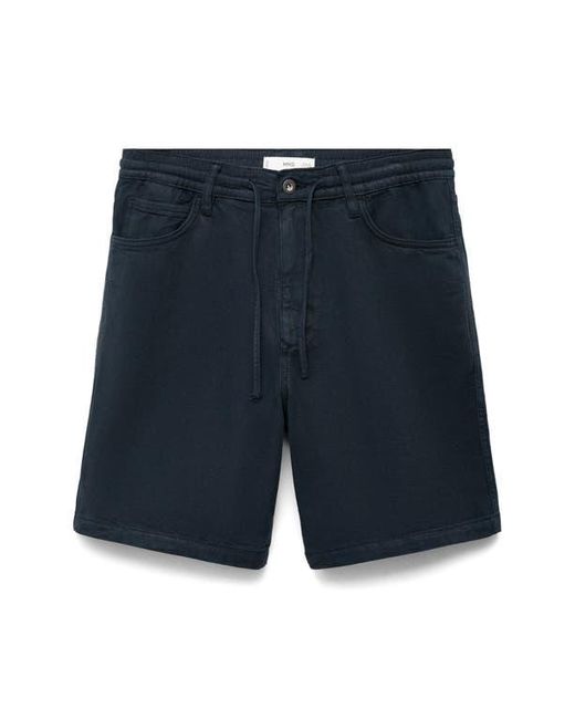Mango Black Drawstring Waist Denim Shorts for men