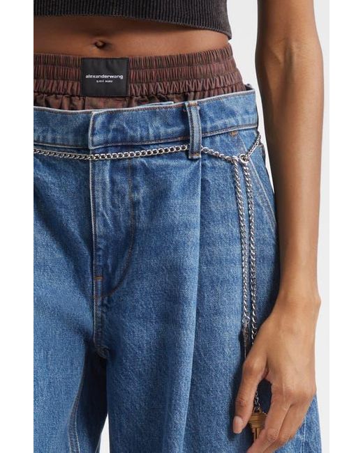 Alexander Wang Blue Pre-Style Brief Waistband Denim Balloon Leg Jeans