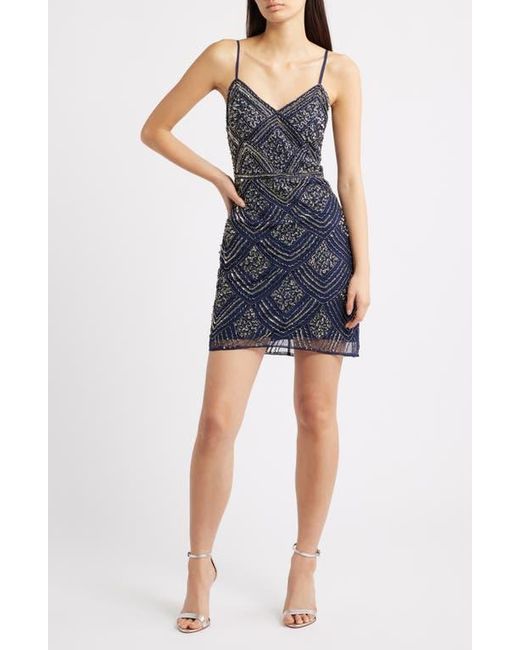 jump apparel blue dress Jump Apparel One-Shoulder Swiss Dot Mesh Mini Dress - Light Blue