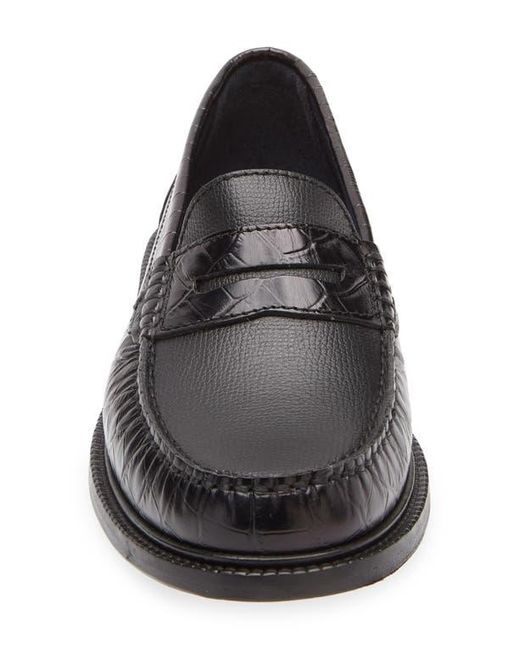 VINNY'S Black Yardee Penny Loafer for men