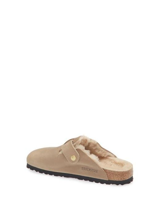 Birkenstock White Boston Big Buckle Genuine Shearling Lined Clog