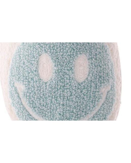 MIA Blue Chill Smiley Faux Shearling Bootie Slipper