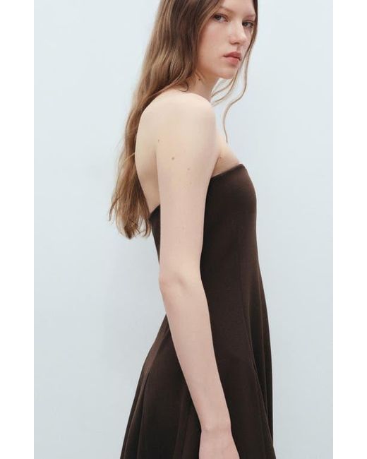 Mango Black Strapless Minidress
