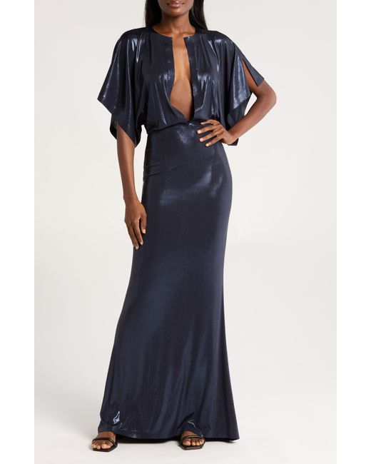 Norma Kamali Blue Obie Cover-up Gown