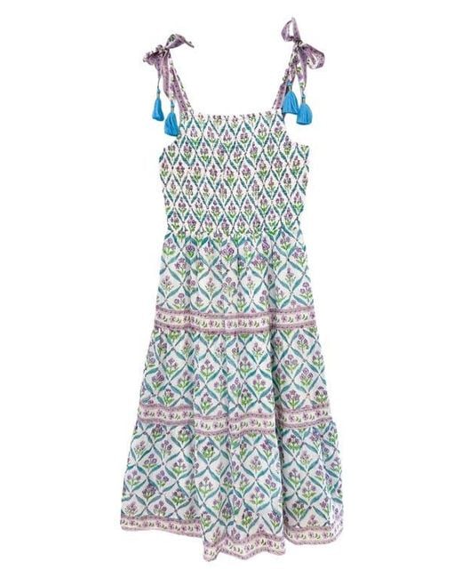 Alicia Bell Odette Smocked Cotton & Silk Cover-Up Maxi Dress in Blue | Lyst Alicia Bell Odette Smocked Cotton & Silk Cover-Up Maxi Dress in Blue | Lyst
