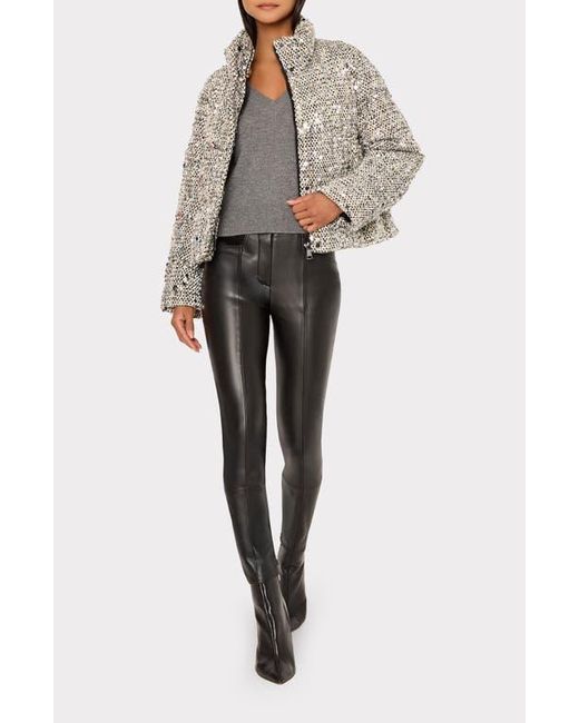 MILLY Gray Hayes Sequin Tweed Jacket