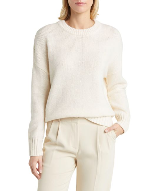 Nordstrom White Oversize Wool & Cashmere Sweater