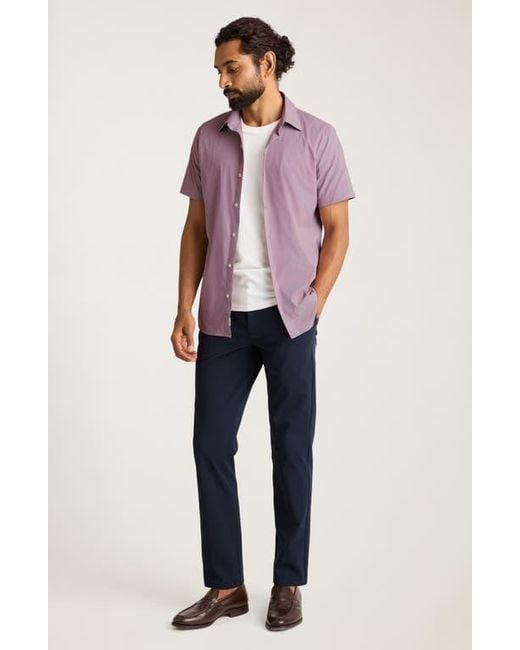 Bonobos Purple Tech Slim Fit Short Sleeve Button-Up Shirt for men