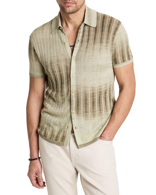 John Varvatos Natural Santiago Short Sleeve Button-up Sweater for men