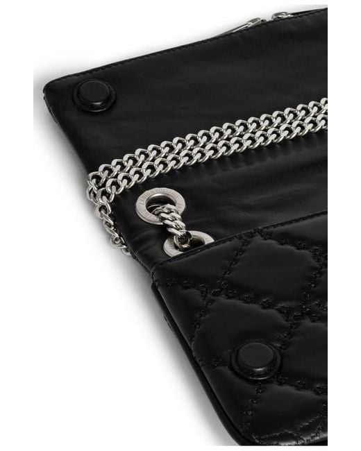 Zadig & Voltaire Black Rock Ii Diamond Quilted Monogram Leather Crossbody Bag