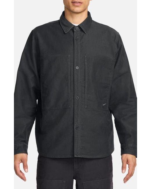Nike Gray Oversize Button-Up Field Shirt for men