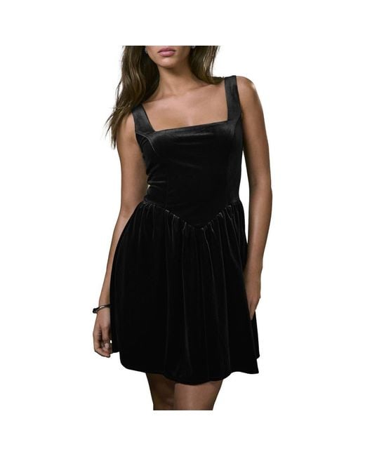Next Black Sleeveless Velvet Minidress