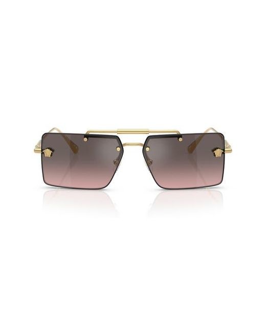 Versace Metallic 60Mm Gradient Rectangular Sunglasses