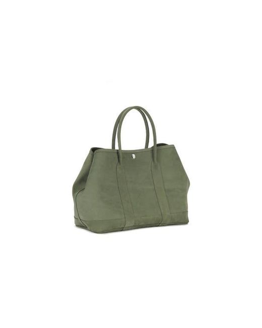 EZRA ARTHUR Green Audrey Velvet Leather Tote Bag