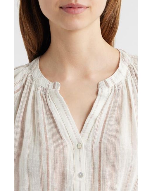 Rails White Augustine Stripe Linen Blend Dress