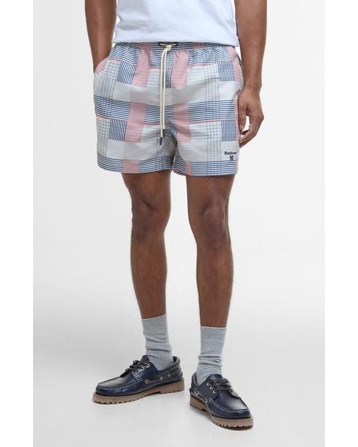 Barbour Blue Patch Swim Trunks for men