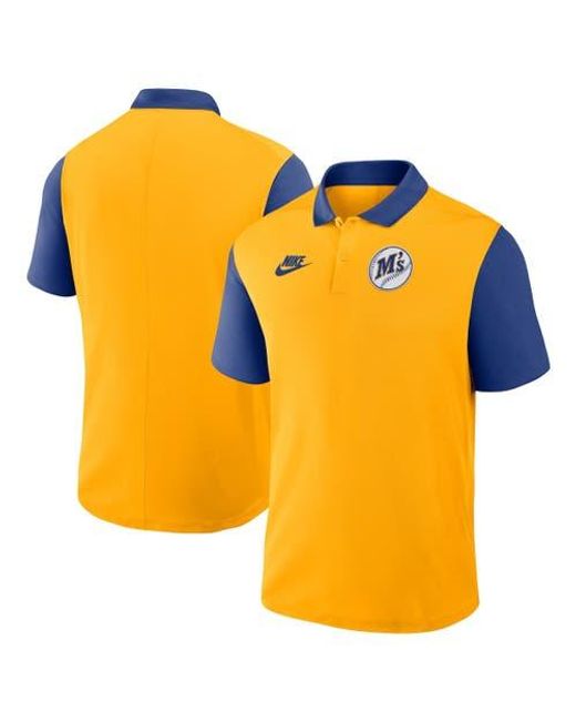 Nike Orange Royal Seattle Mariners Cooperstown Collection Color-Block Victory Performance Polo for men