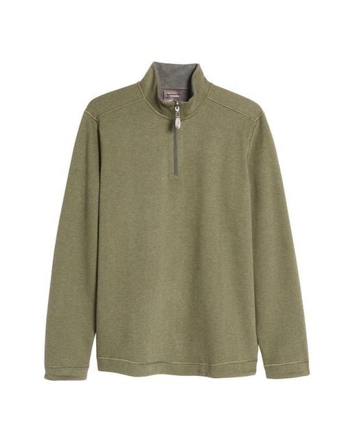 Johnston & Murphy Green Reversible Quarter Zip Pullover for men