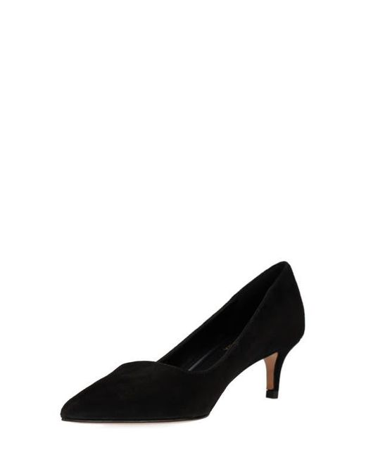 Pelle Moda Black Aeri Pointed Toe Kitten Heel Pump