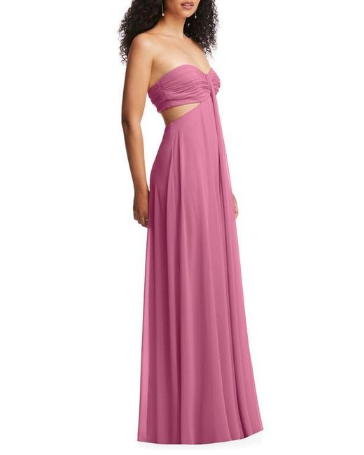sachin and babi light blue dress The Dessy Group Strapless Empire Waist Chiffon Gown in Pink
