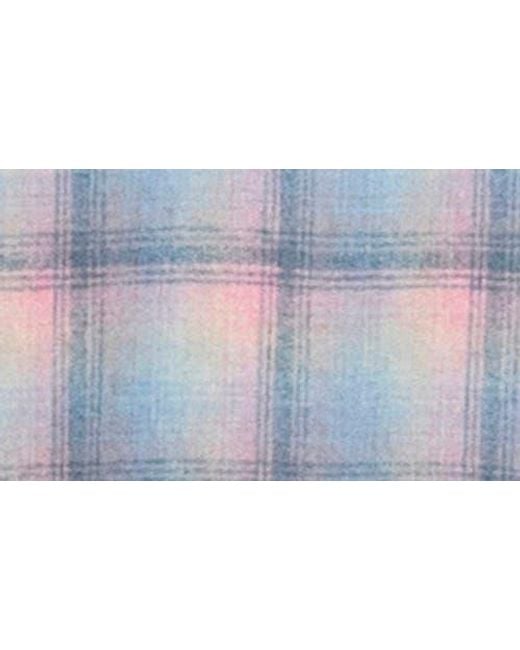 Pleasures Blue Sender Oversize Ombré Check Cotton Flannel Hoodie for men