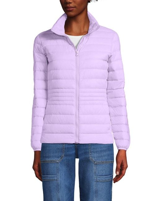 Lands' End Purple Wanderweight Ultralight Packable Down Jacket