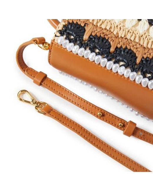 Lele Sadoughi Brown Maya Raffia Mini Tote