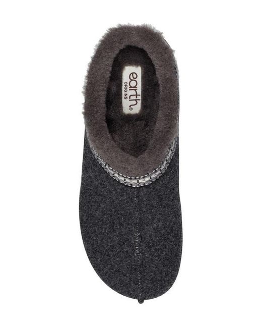 Earth Gray Elya Faux Fur Clog