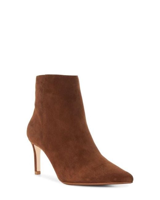 Dune Brown Obsessively Pointed Toe Bootie