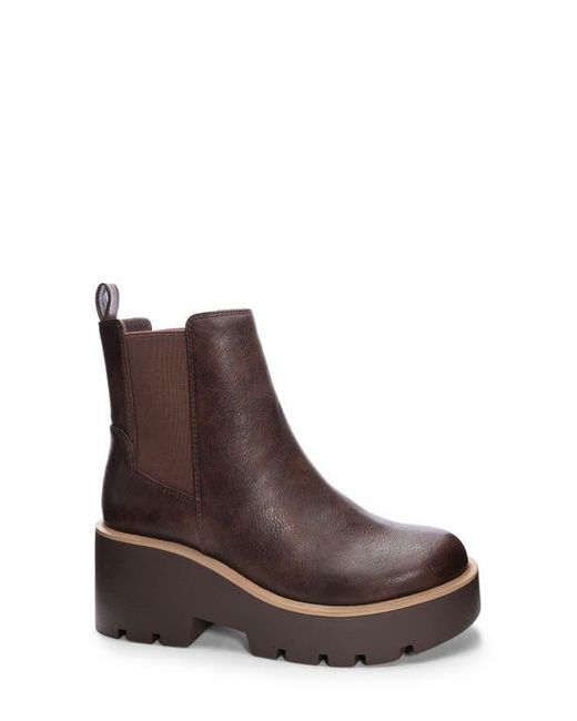 Dirty Laundry Brown Rabbit Smooth Platform Chelsea Boot