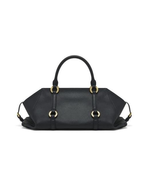Alexander McQueen Black Medium Farringdon Leather Satchel