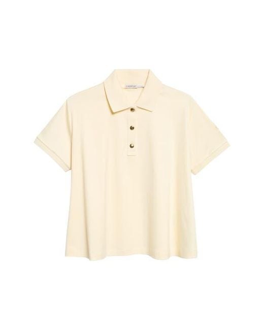 Moncler Natural Snap Placket Polo