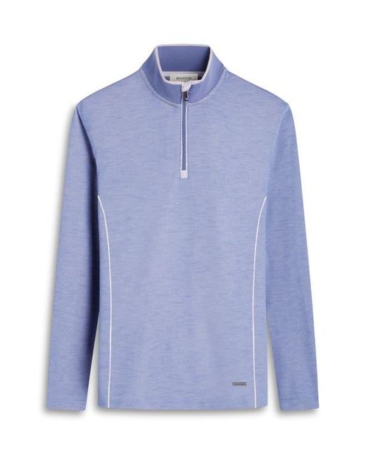Bugatchi Blue Quarter Zip Performance Pullover for men