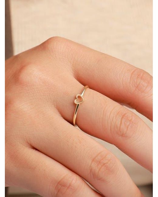 DEVATA Metallic Open Heart Ring