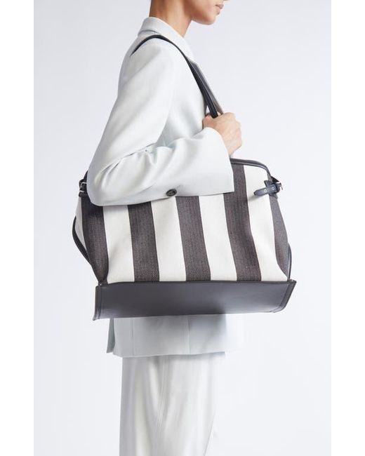 Proenza Schouler Black Days Caryall Stripe Canvas Tote