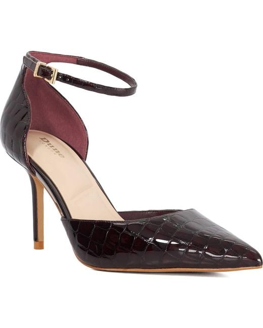 Dune Metallic Calmness Ankle Strap Pointed Toe Pump