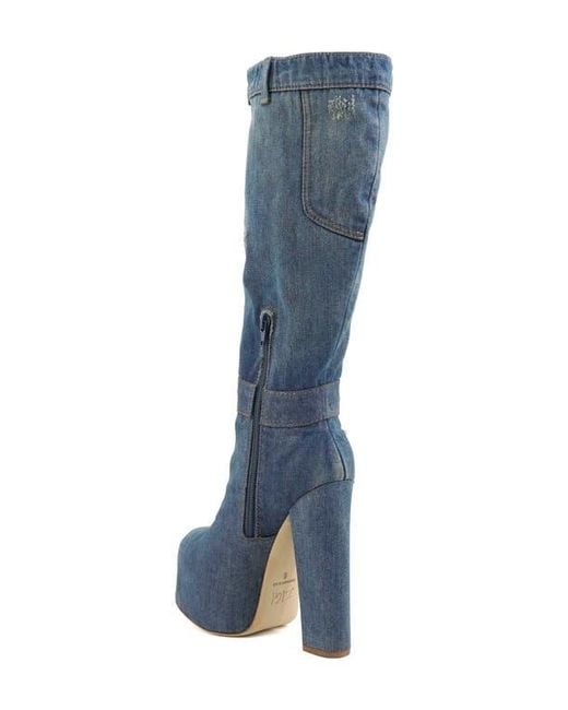Zigi Blue Candida Platform Knee High Boot