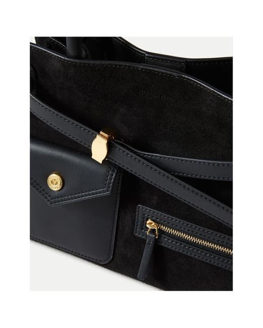 Veronica Beard Black Dash Cargo Top Handle Bag