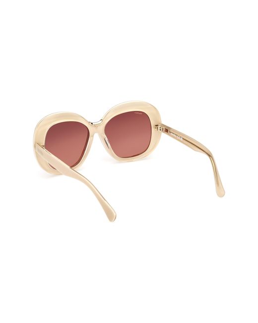 Max Mara Pink Edna 55mm Round Sunglasses
