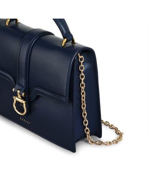 Radley Blue Kentucky Derby Ss25 Flapover Satchel Bag
