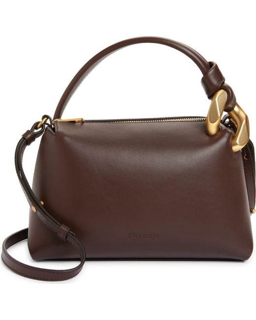 J.W. Anderson Brown Small Jwa Corner Leather Top Handle Bag
