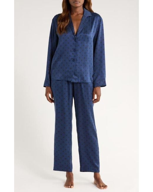 Lunya Blue Print Washable Silk Pajamas